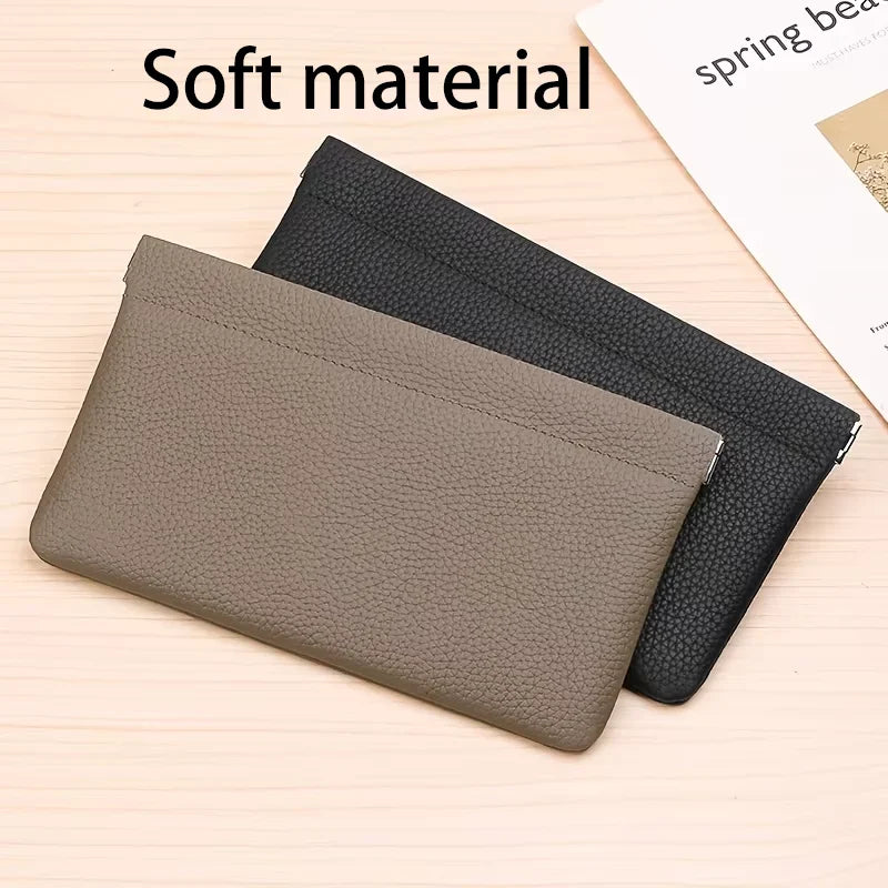 Sac de rangement en cuir PU pour portefeuille long, passeport, permis de conduire, porte-documents, câble de données, trousse à maquillage pour femmes et hommes