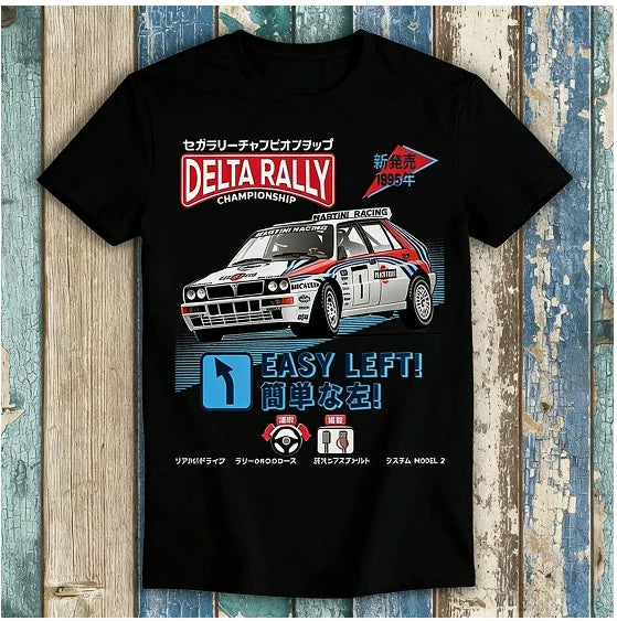 2026 New Martini Racing Delta Rally Arcade Funny Gift Tee T Shirt Men's and Women's Same Crew Neck Pure Cotton T-shirt