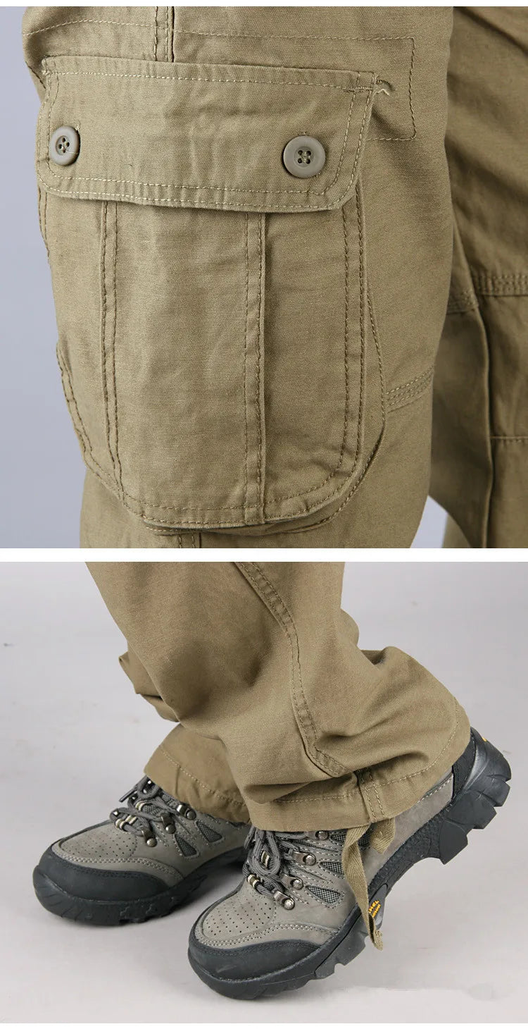 6 Pockets Tactical Cargo Pants Men's Loose Trousers Joggers  Hunting Large Size Casual Pants For Male Outdoor Work Overalls