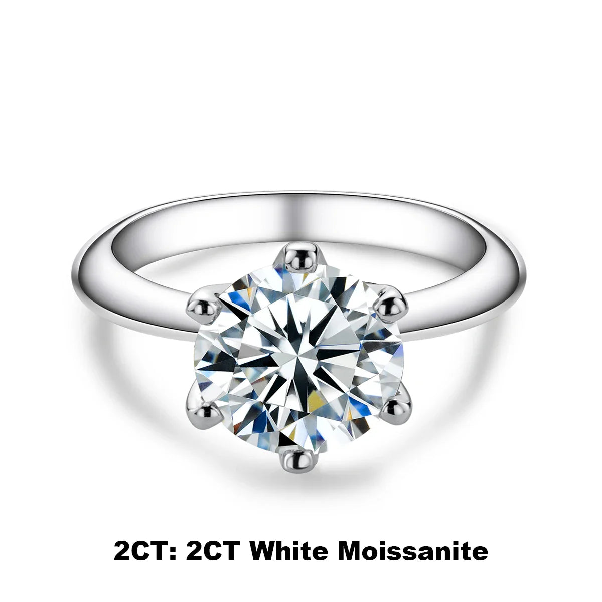 1ct 2ct 3ct 5ct D Color Moissanite Engagement  Ring for Women 925 Sterling Silver Gold Plated Solitaire Rings Wholesale