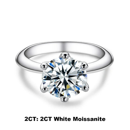 1ct 2ct 3ct 5ct D Color Moissanite Engagement  Ring for Women 925 Sterling Silver Gold Plated Solitaire Rings Wholesale