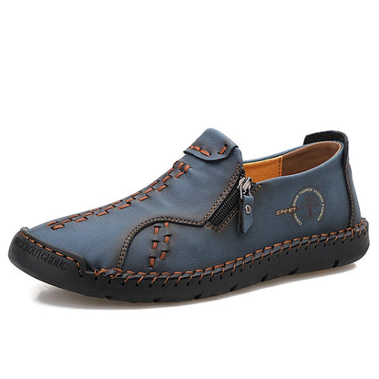 100% cowhide New large-sized men's boots Fashionable casual thick-soled breathable men's shoes Outdoor sports Chelsea boots