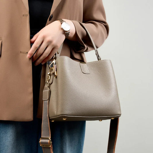 Genuine Leather Women's Bag Luxury Designer Shoulder Bag Large Capacity Cowhide Handbags High Quality Women Crossbody Bags