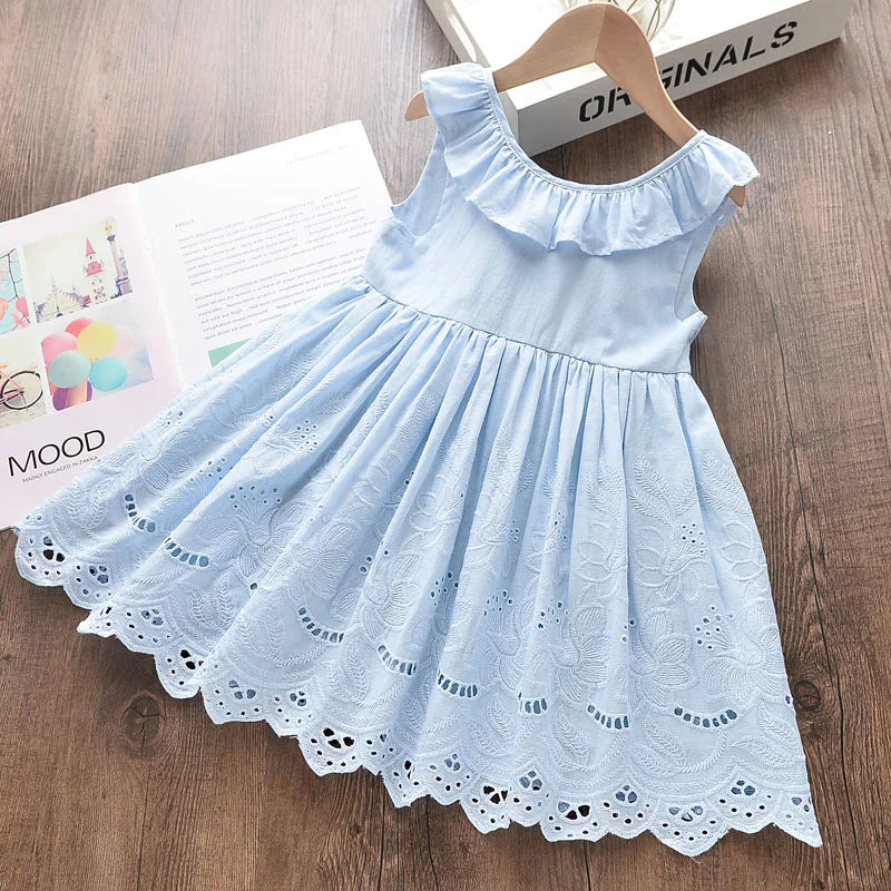Bear Leader Girls Elegant Dresses 2025 New Summer Kids Party Costumes Girl Floral Princess Outfits Children Vestidos Clothing