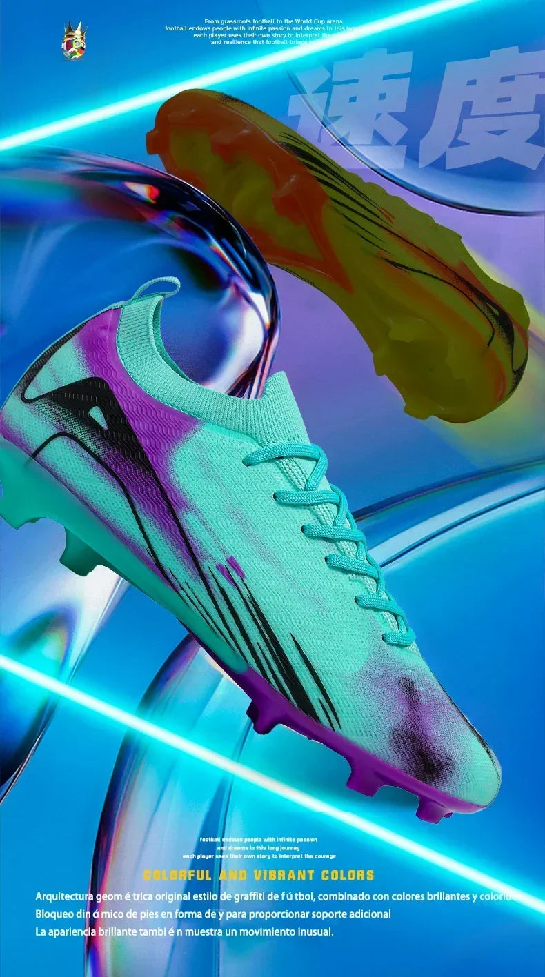 New Men Football Boots Cleats Outdoor Soccer FG Ultralight Match Soccer Shoes Training Shoes Drop Shipping Non-Slip Long Spikes