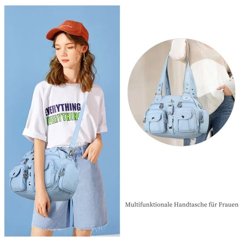 Vintage Women Handbags Fashion Satchel PU Shoulder Bag Top-handle Handbag Dumpling Pack Gifts Shoulder Bags Phone Money Pack