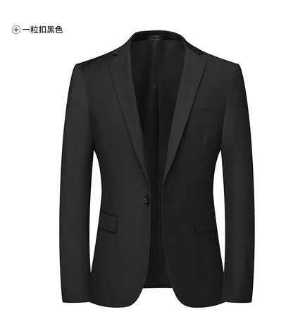 2026 Blazer New Men's Fashion Business Solid Color British Style Professional Work Groom Wedding Dress Best Man Blazer Jacket