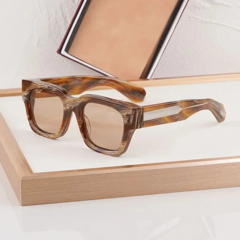 Retro Classical Sunglasses Men Square 10th Anniversary Limited Edition Acetate Handmade Japan Women UV400 with Case Gafas