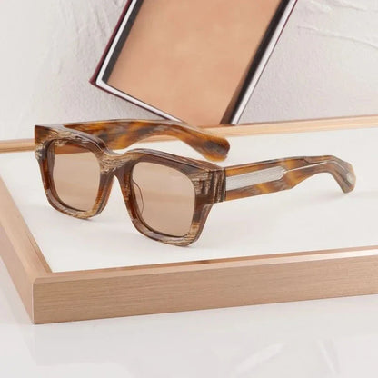 Retro Classical Sunglasses Men Square 10th Anniversary Limited Edition Acetate Handmade Japan Women UV400 with Case Gafas