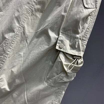 Vintage Skirts for Women American Fashion High Waist Back Slit Cargo Skirt Streetwear All-match Pockets Trendy Harajuku Chic New