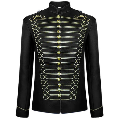 2025 New Black-gold/Silver Halloween Blazer Jacket for Men and Women,medieval Court Dress, Vintage Gothic Steam Drummer Costume