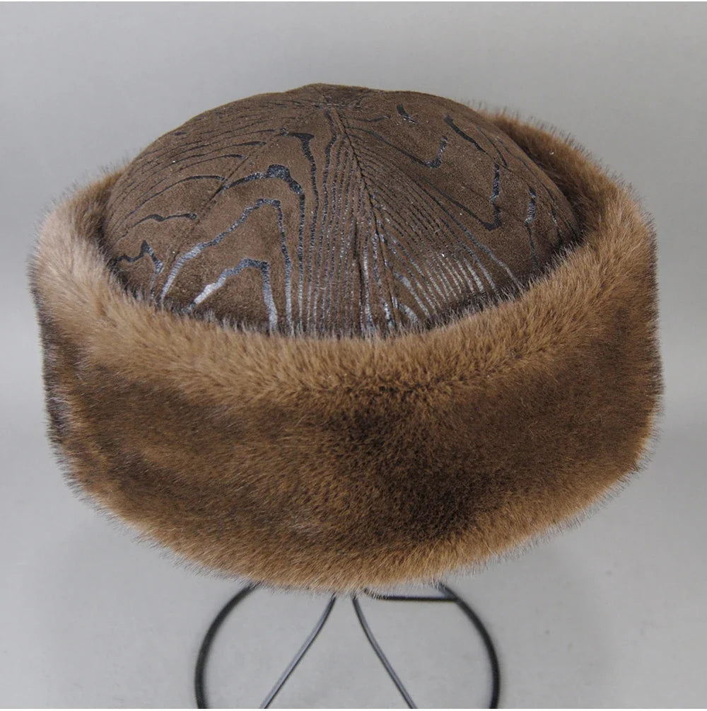 Hot Sale Faux Mink Fur Hat Winter Genuine Baseball Cap Russia Fashion Elegant Lady Warm Faux Fur Ball Straw Hat