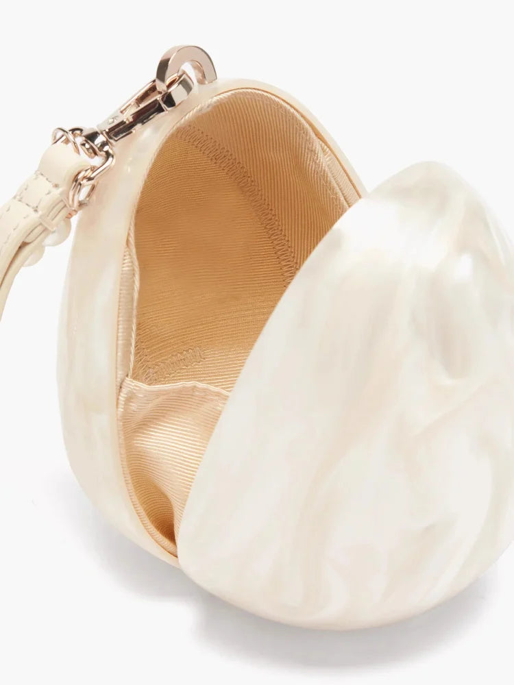 Mini Pearl Bag Crossbody Beaded Necklace Shoulder Handbag Egg Evening Fashion Totebag Women Hand Lady Phone Handbags Small Woman