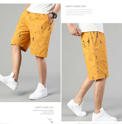 Men Light Weight Beach Shorts Summer Casual Sweat Shorts Baggy Sports Wide Leg Print Gym Running Shorts