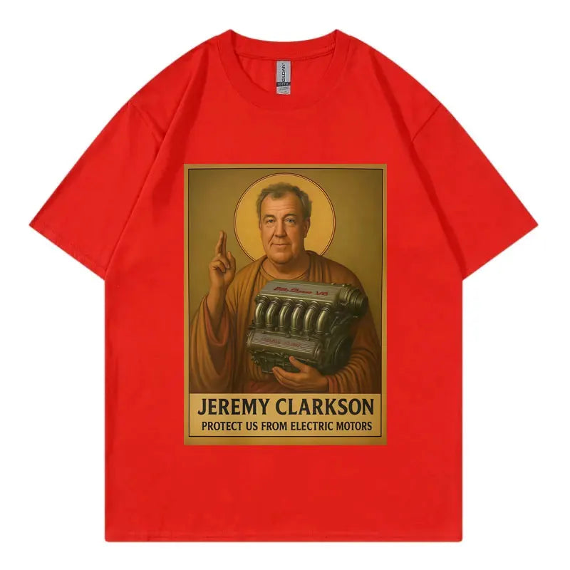 Jeremy Clarkson Protect Us From Electric Motors T-shirt Top Gear Funny Meme Graphic T Shirt Unisex Casual Fashion Loose T-shirts