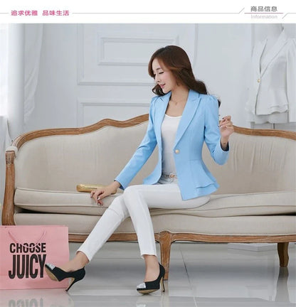 Women's Blazer 2025 New Long Sleeve Blazers Pockets Jackets Coat Slim Office Lady Jacket Female Tops Suit Blazer Femme Jackets