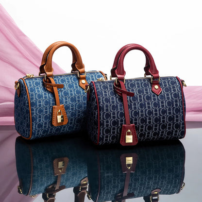 New Cowboy Splicing Pillow Bag Women's Shoulder Bag 2025 Casual Party Women's Handbag