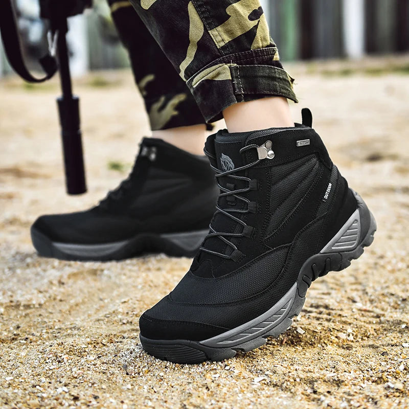 Summer Fashion Men Boots Outdoor Leather Boots Breathable Combat Boots Plus Size 46 Desert Boots Walk Shoes Autumn