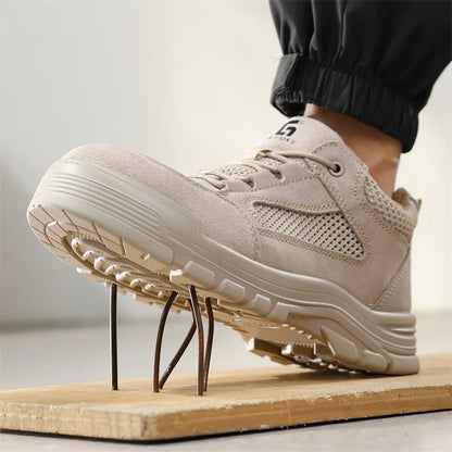 Fashion 2025 Plastic Toe Summer Breathable Labor Shoes Composite Toe Cap Indestructible Work Safety Boots Sneakers Male Footwear