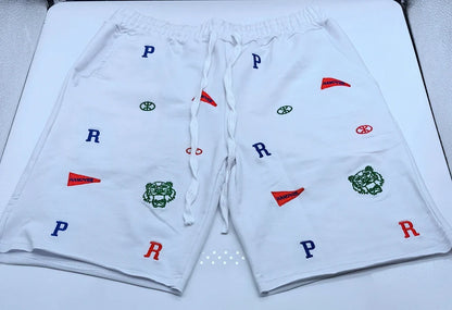 Mens Skinny Cotton Sporting Running Shorts Streetwear Bodybuilding Embroidered Fitness Short pants Jogger Gyms sport Shorts