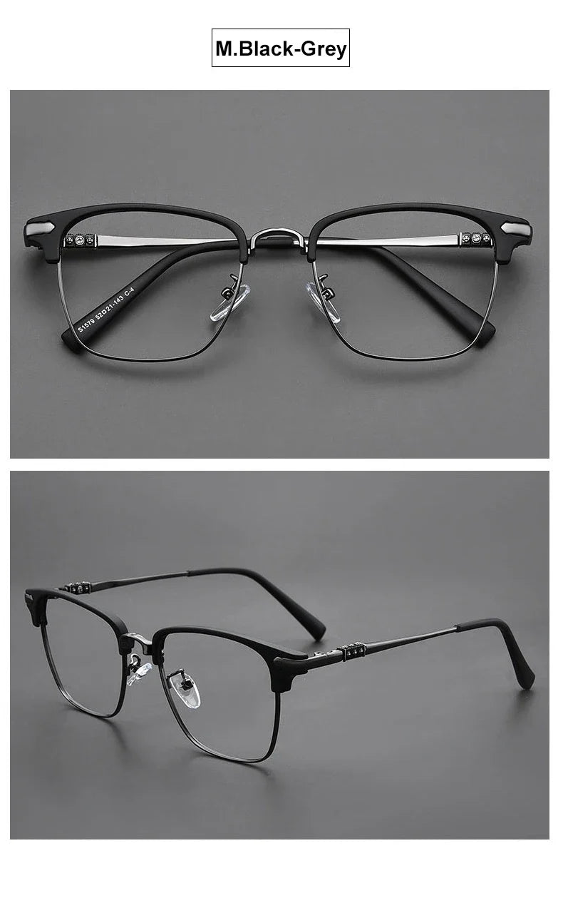 Classic Men's Square Frames Personalized Business Blue Light Blocking Can Be Customized Reading Glasses Myopic K002