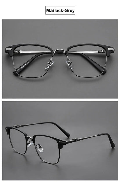 Classic Men's Square Frames Personalized Business Blue Light Blocking Can Be Customized Reading Glasses Myopic K002