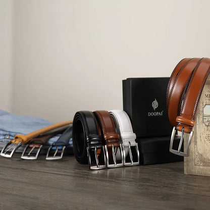 Men's Leather Belt Needle Buckle Belt Trendy New Casual Genuine Leather LONG Large Belts Cowhide Men's Belt Plus Size Men Belts