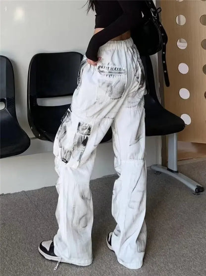 Women Jeans Wide Women's Jeans Span Shoujo Girl Style Denim Tier White Pants Jean Y2k Coquette Woman Clothing High Waist Pants