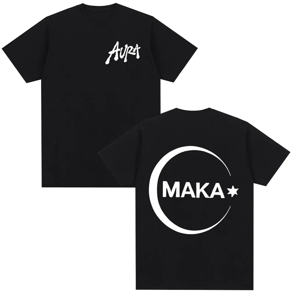 Rapper Maka Aura 2025 Tour Merch T Shirts Men Women Fashion Vintage Street T-shirt Casual Cotton Short Sleeve T Shirt Streetwear