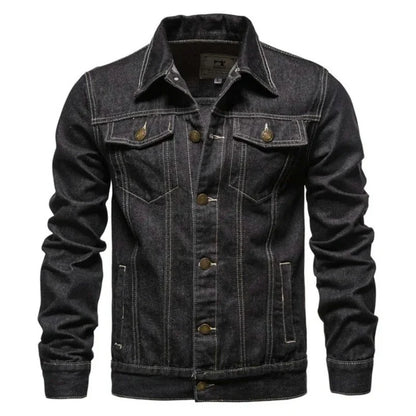 2026 New Autumn Men's Casual Workwear Jeans Jacket Loose Casual Versatile Youthful Male Solid Color Tops Dnim Mens Outwear