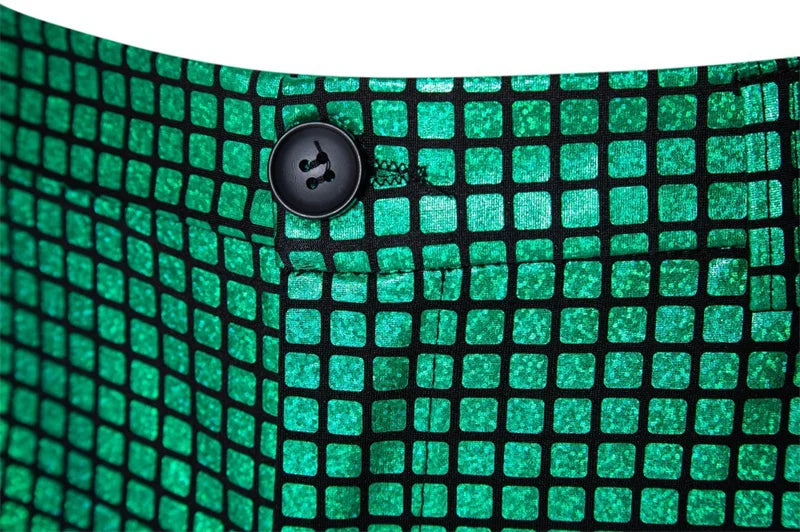 New Men Luxurious Sequined Checkered Suit Pants Fashion Male Dance Party Bar KTV Casual Dress Small Stretch Trousers