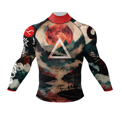 Cody Lundin Mock Neck Men Compression Long Sleeve Fitness Shirt Grappling Boxing Jersey, MMA Jitsu BJJ Rash Guard With Anti Slip