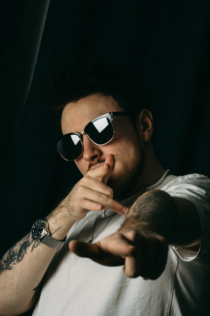 Fashion Half Frame Polarized Sunglasses High-quality Acetate Business Shade Unisex Square UV400 Certified Sun Glasses