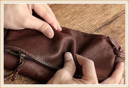 Handmade Retro Soft Cow Leather Women Bag 2026 New Simple Solid Color Shoulder Bags Leisure Ladies Small Messenger Bag