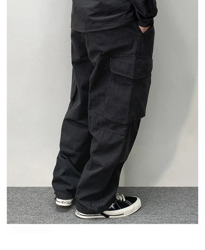 High Quality Cotton Cargo Pants Mens Clothing Plus Size Casual Pants Japanese Harajuku Casual Tactical Joggers Baggy Trousers