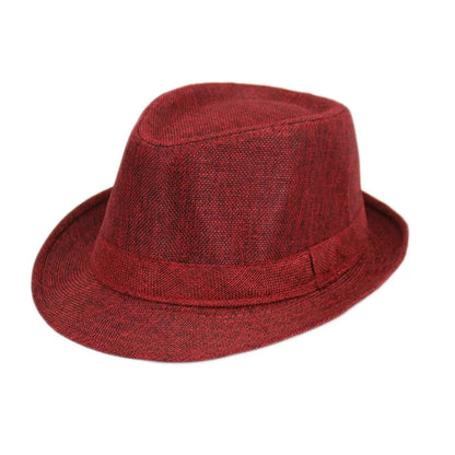 Summer Fedoras for Men Middle old aged Cap Linen Panama Solid  Jazz Hat Cowboy  Men's Women's  British Party Sun Hat