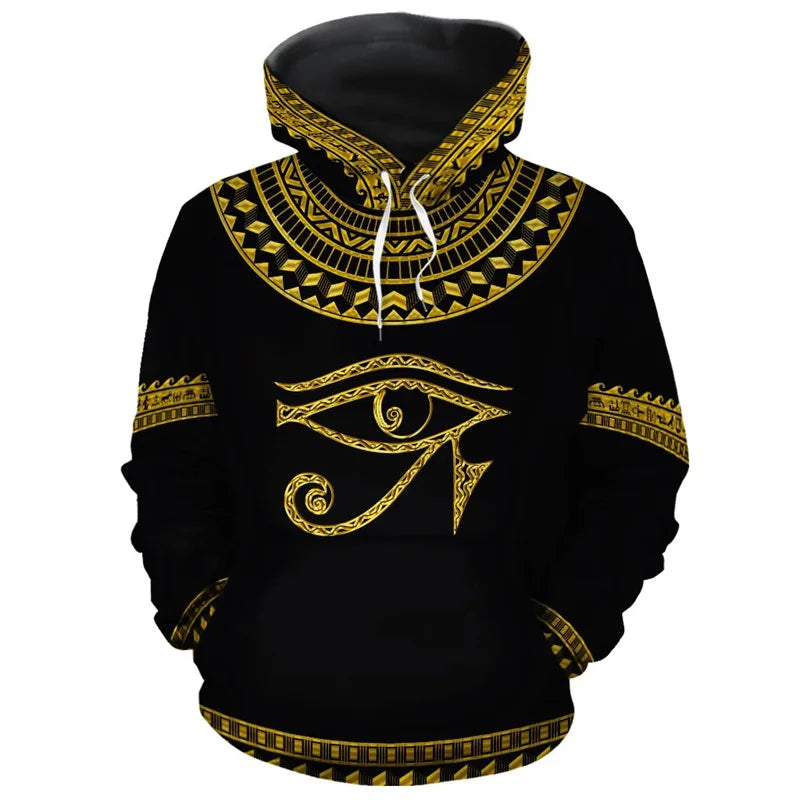 African Ethnic Tribes Unique Graphic Hoodie For Men Ethnic Printed Clothing Hooded Coat Loose Harajuku Street Vintage Hoodies