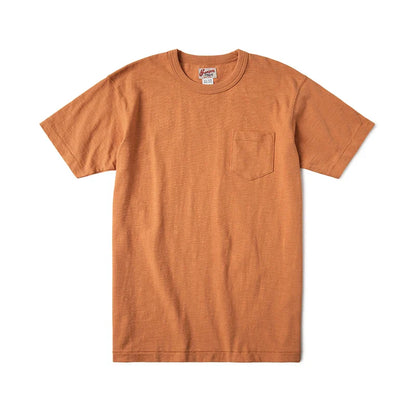Rugged Bronson Loopwheel Tubular Pocket T-Shirt 220g Slub Cotton Men's Seamless Side Tee Short Sleeve