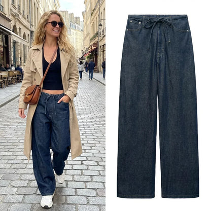 Spring New Women's Comfortable Slimming Straight Jeans High Waist Pants Durable Long Trousers Faionable Ladies Denim