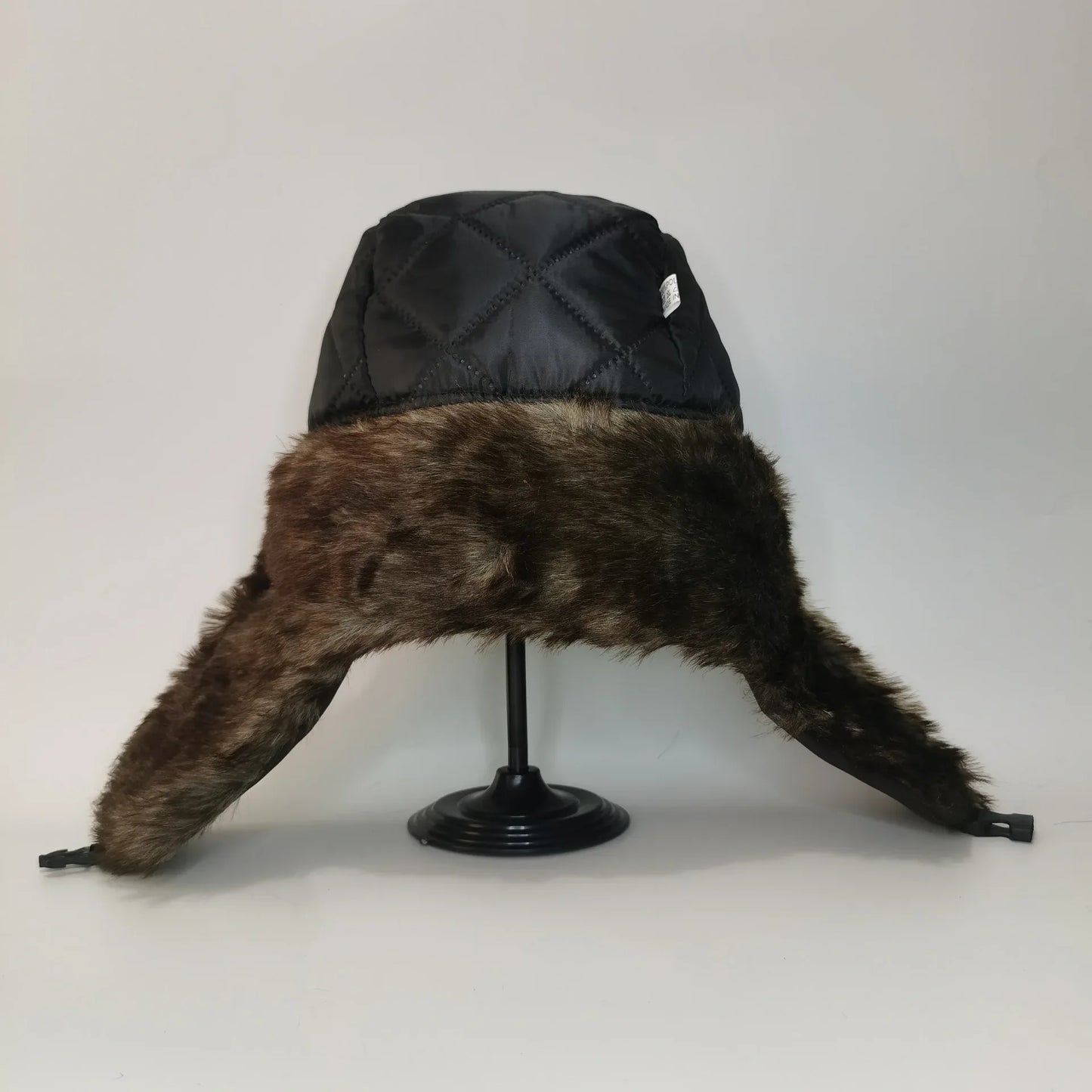 Men's Warm Soldier Hat Winter Pilot Patrolman Earmuffs Polyester Fiber Warm Russian Ski Hat Windproof Cold Pilot Hats