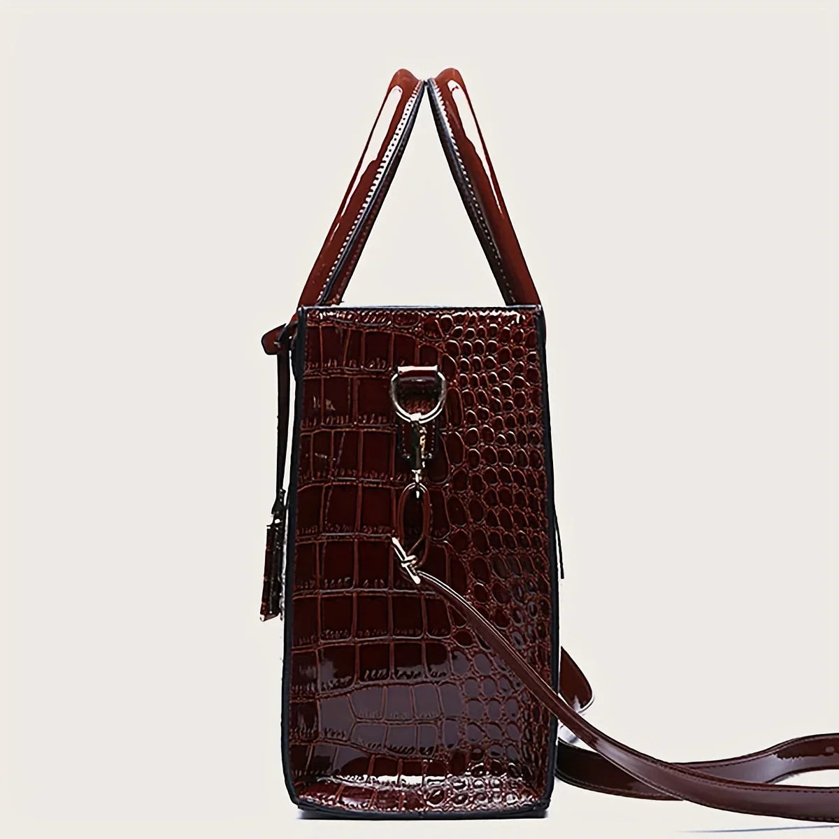 Women'S Large Capacity Tote Bag Elegant Synthetic Handbag with Zipper Closure, Spacious Work Bag for Women Formal & Everyday Use