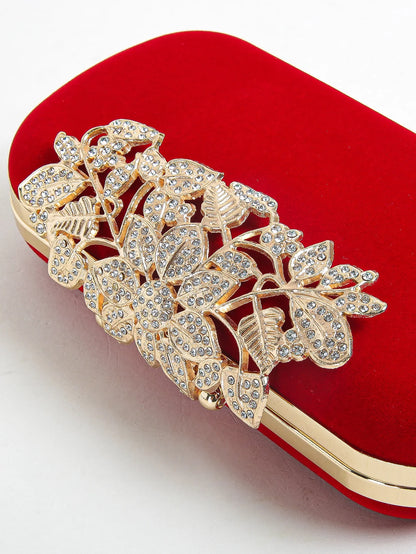 Rhinestone Clutch Bag with Crystal Floral Clasp Women Evening Handbag Formal Party Purse
