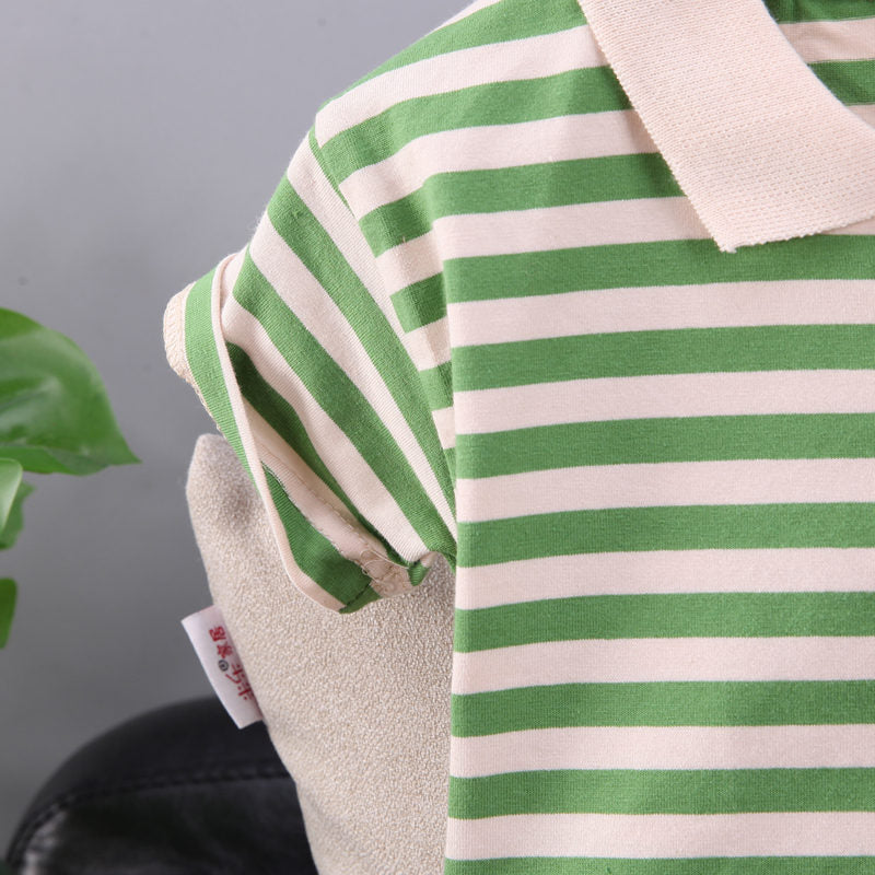Summer Children Boys Clothing Kids Cartoon Strips T-Shirt Shorts 2Pcs/Set Toddler Sport Baby Cotton Tracksuits 1 2 3 4 5 Years