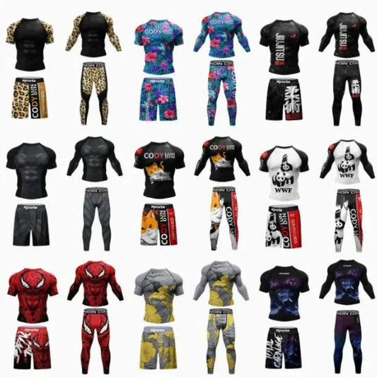 Ensembles de survêtement d'entraînement Rashguard pour enfants, combinaison de sport pour figurines, uniforme de grappin