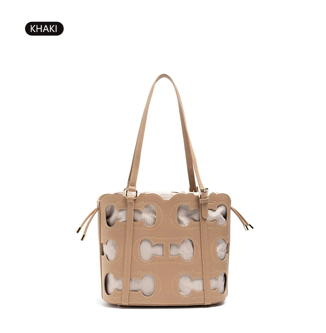 High-end Brand Women's Handbag Fashion Hollow 2026 New Large Capacity Simple Shoulder Bag