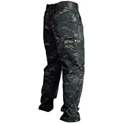 Multi-Pocket Men's Tactical Casual Pants Cargo Pants Outdoor Hiking Trousers Wear-Resistant Training Overalls