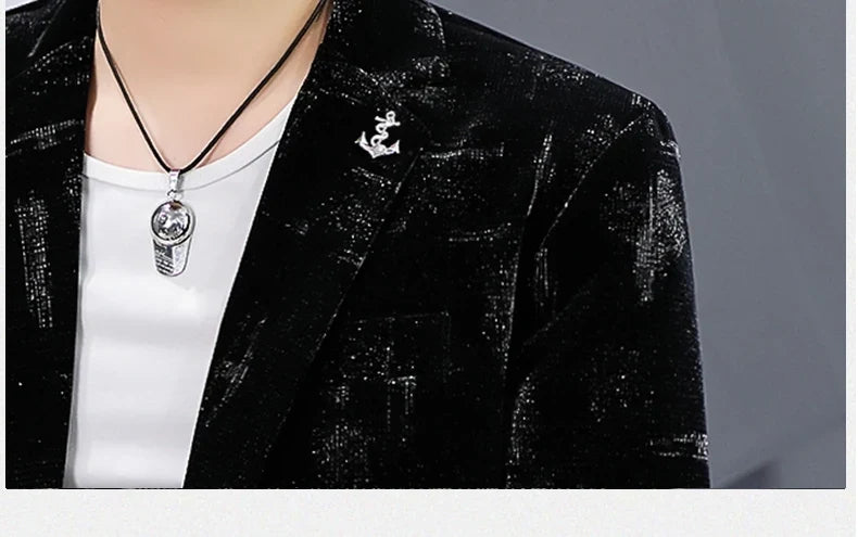 Blazer New Men's Fashion Business Corduroy Gentleman Fit Shopping Outdoor Performance Wedding Banquet Casual Blazer