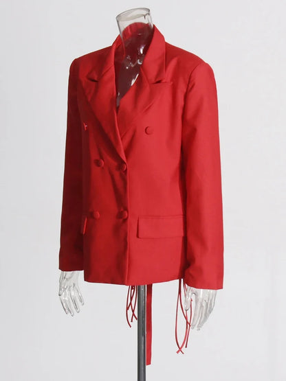 Patchwork Diamonds Backless Blazer For Women Notched Collar Long Sleeve Spliced Button Chic Blazers Female Style