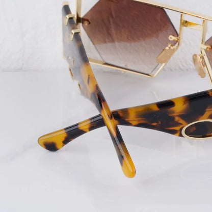 Hexagon 004 Desinger Brand Sunglasses Men Women Metal Thick Acetate Luxury Square Classical Outdoor Solar Shades UV400 with Case