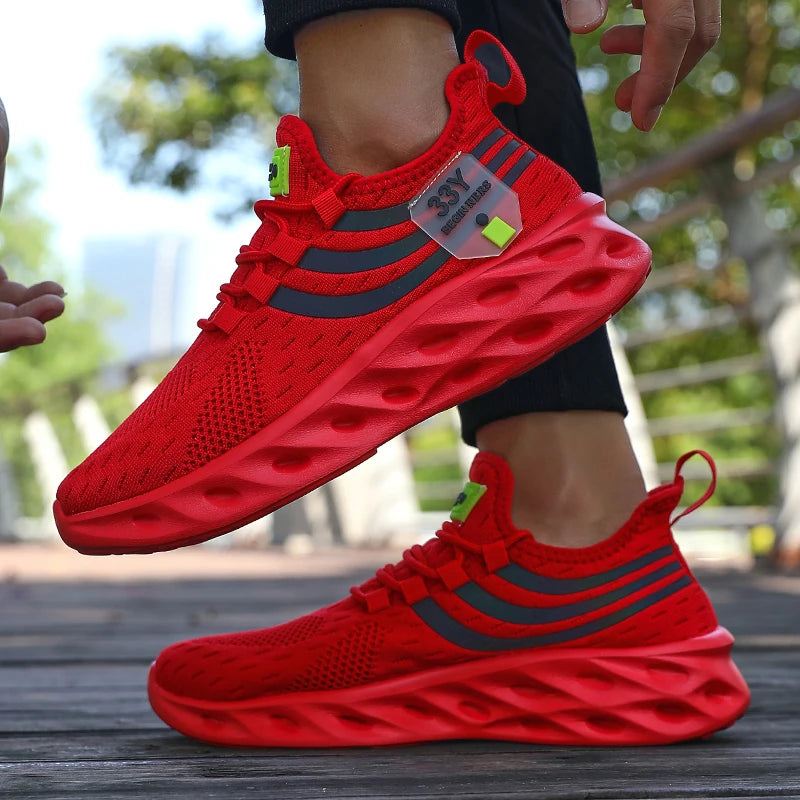 2025 Men Running Shoes Lightweight Sports Shoes Mesh Breathable Casual Running Shoes Women Anti Slip Outdoor New Product Launch